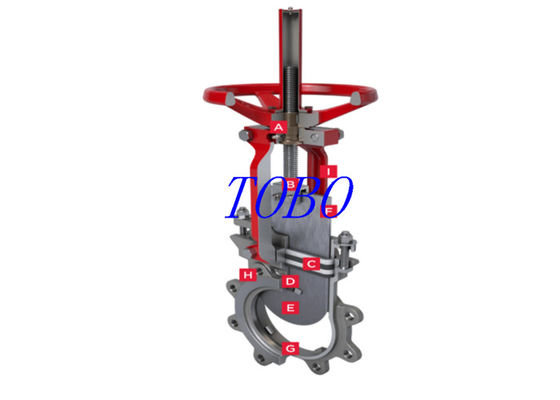 TOBO Duurzame hoge temperatuur ANSI 150LB roestvrij staal 316 Wafer Knife Gate Valve